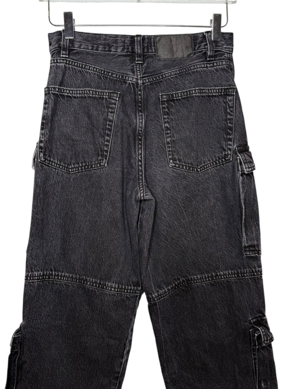 GRLFRND The Lex Black Wash Women’s Wide Leg Cargo Jeans Sz 25 - Picture 7 of 13